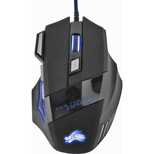 7-Color USB Mouse Wired Gaming 5500 DPI Optical 7 Buttons Game Mice For PC Laptop Computer E-sports 1.35M Cable Backlit Mouse