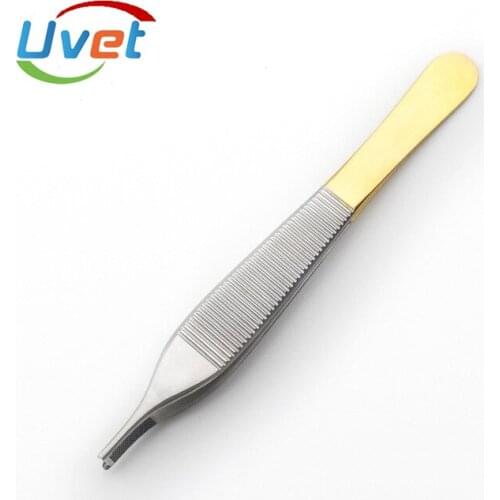 Uvet Medical tissue forceps surgical forceps fat forceps stainless steel gold handle insert toothless forceps