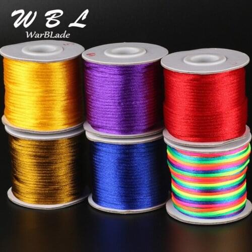 High Quality 60m 1.5MM Cotton Cord Nylon Thread Braided Chinese Knot Cord String Strap DIY Rope Bead Bracelet Jewelry Making