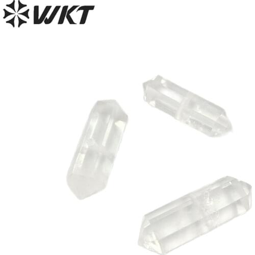 WT-P520 Wholesale Natural raw crystal quartz double point quartz pendant with 2.2mm hole