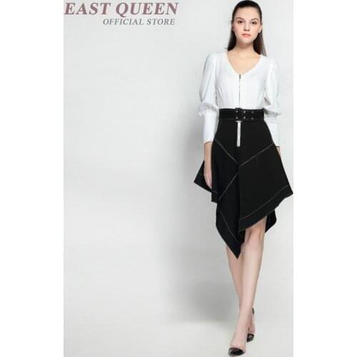 Women asymmetric dress elegant ladies office lady business irregular midi dress with belt casual streetwear DD408 F