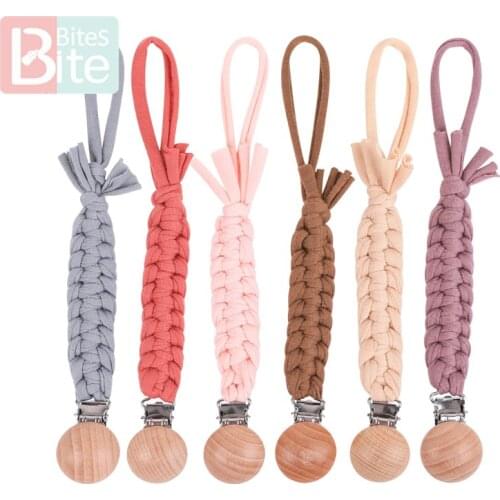 1pc Baby Pacifier Clip Chain Beech Dummy Clip Pacifier Holder Baby Teether Braided Holder Soother Chain ChildrenS Goods Gifts
