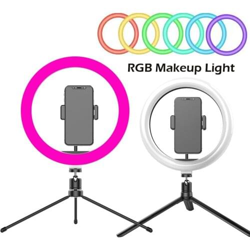 10 inch Ring Light 26cm RGB LED Dimmable Selfie Video Studio Fill Light Lamp Makeup For Tiktok Youtube Vlog Photo Camera DSLR