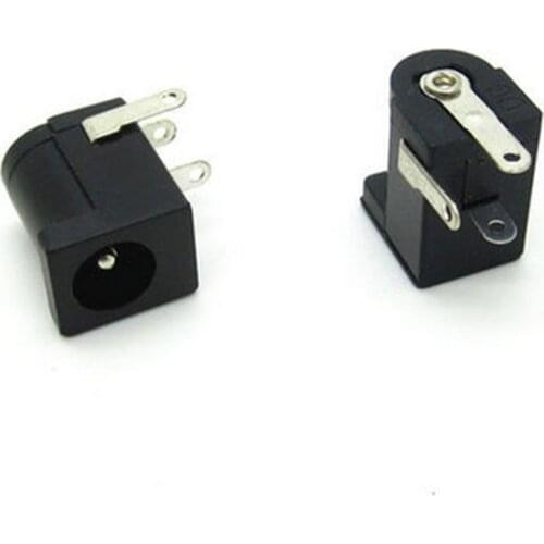 10pcs DC-005 PCB Mount 5.5 x 2.1/2.5 mm Female DC Power Jack Plug Socket Connector DC005 Black 5.5*2.1/2.5MM