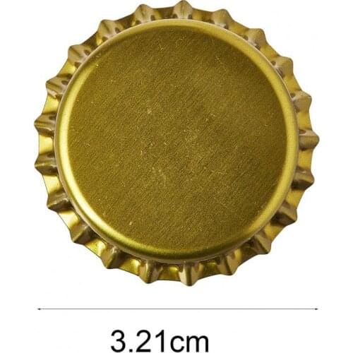 100Pcs Bottle Caps Shiny High Stability Leak-proof Tinplate Golden Color Heat Resistant Mini White Wine Crown Caps for Home