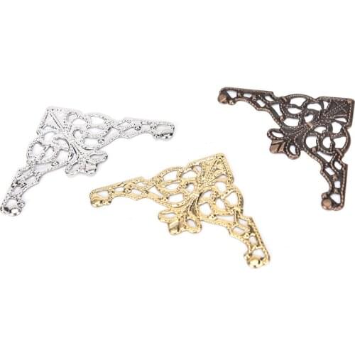 12PCS Metal Iron Book Corner Protector Book Scrapbook Album Protector Cover Corner Decorative For Antique Brass Jewelry Box Gift