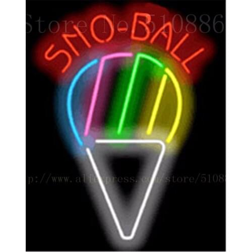 17*14" Sno-Ball NEON SIGN REAL GLASS BEER BAR PUB LIGHT SIGNS store display Restaurant Shop drink food Advertising Lights