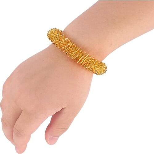 2pcs Silver Body Massage Wrist Massage Rings Relaxation Finger Circulation Acupuncture Bracelet Health Care 5.5cm