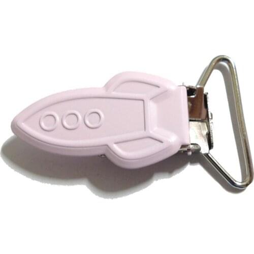 25pcs 1'' 25mm #23 BABY PINK COLOR Enamel Rockets Suspender Clips