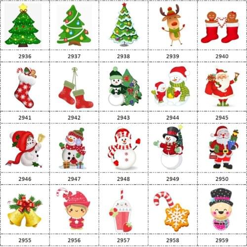 30 Pcs Planar Resin Flatback Christmas Halloween Festival Cartoon Resin for Crafts Jewelry Making Birthday Girl DIY Accessories