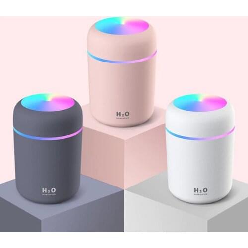 300ml Air Humidifier Ultrasonic Mini USB Aroma Essential Oil Diffuser Cool Mist Maker with Colorful Light for Car Home