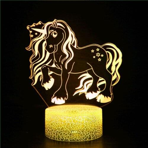 3D for Dinosaur Lamp Light Night Light Pegasus USB Light 16 Color Adjustable Decorative LED Touch Children Light Unicorn Lamp