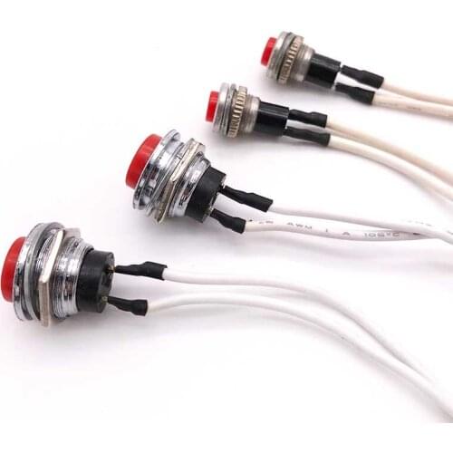5PCS 12V car Self-reset button switch button jog switch 16MM red without lock switch