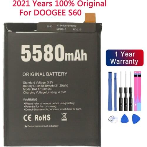 Battery For Doogee S60 Replacement Batteries Rechargeable Doogee S60 S60 Lite Bateria BAT173605580 5580mAh Tested+Repair tools