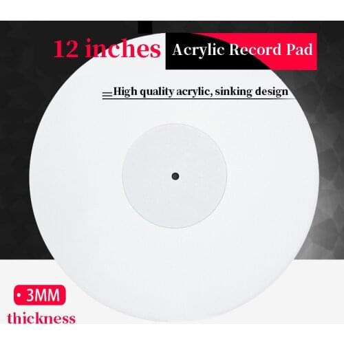 12'' Acrylic Slip Mat for Phonograph Turntable Vinyl 3MM Anti-static LP Mat Improve sound quality