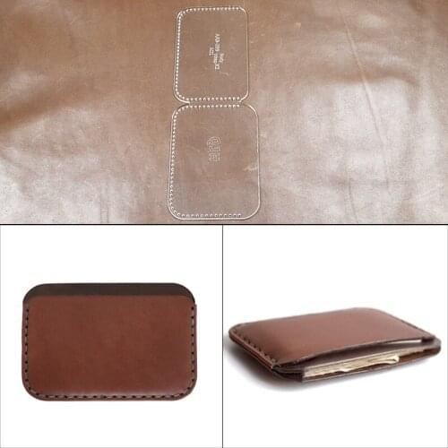Making ID Card Bag Acrylic Transparent Template Bussiness Name Card Pattern Stencil DIY Leather Craftwork Supplies