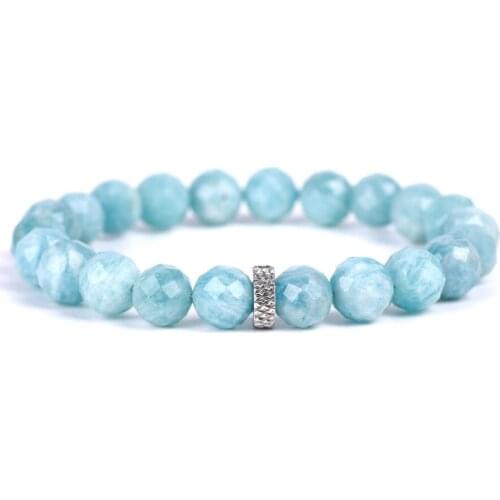 Natural Stone Strand Bracelet 8mm Section Ball Real Amazonite Lapis Amethysts Crystal Quartz Charm Beaded Bracelet Reiki Healing