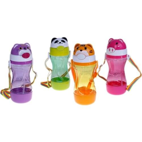 1Pc 450ML Cute Baby Kids Straw Cup Drink Water Juice Cup With Handle Water Training Bottle For Kids Cup Children Gift