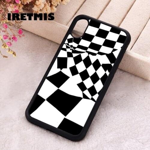 Iretmis 5 5S SE 2020 phone cover cases for iphone 6 6S 7 8 Plus X Xs Max XR 11 12 MINI Pro Soft Silicone TPU Checkerboard