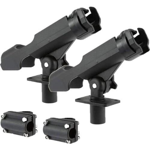 Fishing Power Lock Rod Holder with 2 Side Rail Mounts Adjustable Fishing Rod Racks for Sea Fishing Kayak Boat Mounting