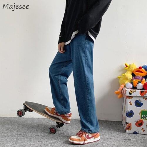 Vintage Fashion Jeans Men Large Size S-3XL Hip Hop Casual Straight Denim Trousers Male Streetwear Classic Blue Basic Bottoms BF