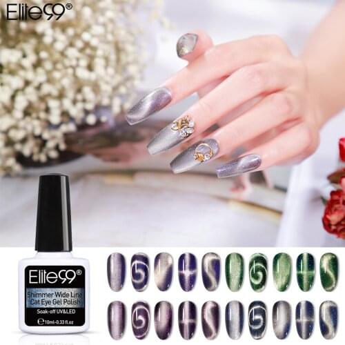Elite99 Shimmer Wide Line Cat Eye Gel Polish Soak Off UV LED Nail Varnish Gel Polish Salon Manicure 10MLGel Lak Polishes Nails