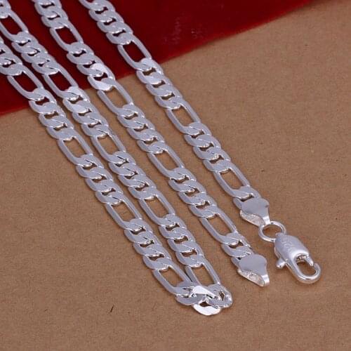 Hot Sale!!Free Shipping 925 Silver Necklace,Fashion Sterling Silver Jewelry 6M/20inch Flat Chain Necklace SMTN032