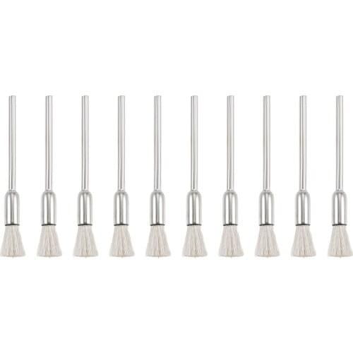 Uxcell Mini Nylon Buffing Wheels Brush 5X9mm with 2.35mm Arbor to Rotary Tool Micro-electronic Equipment Polishing White 10P