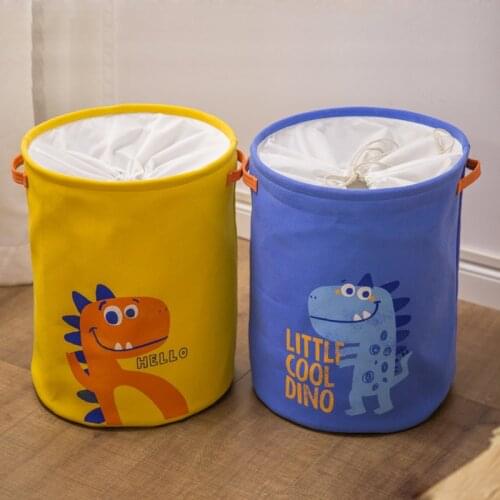 Cartoon Dinosaur Dirty Laundry Basket Thicken Lining Foldable Home Laundry Storage Hamper for Kids Toys Dirty Clothes