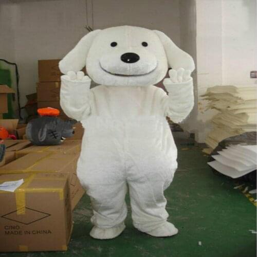 White Puppy Dog Mascot Costume Suits Cosplay Party Game Dress Outfits Advertising Carnival Halloween Xmas Easter Festival Adults