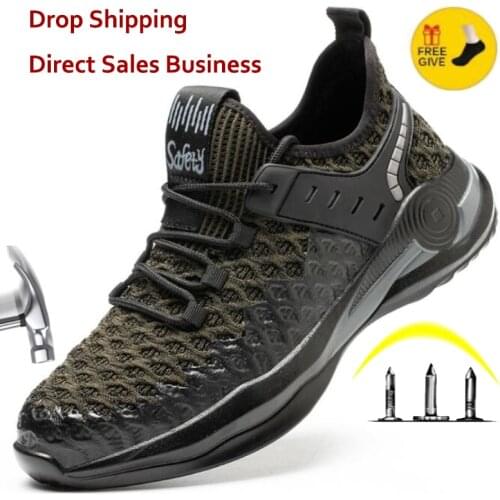 Indestructible Shoes Men Safety Work Shoes with Steel Toe Cap Puncture-Proof Boots Lightweight Breathable Sneakers Dropshipping