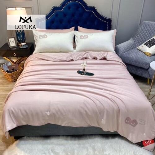 Lofuka Women Pink Top Grade 100% Natural Silk Quilt Duvet Filling Silk Comforters For Summer Winter Queen King Home Textile