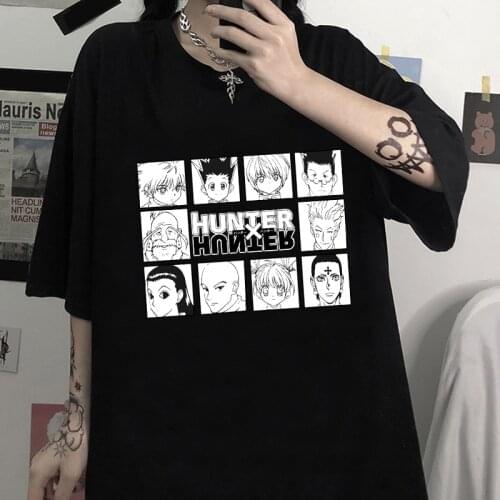 Fashion T-shirt Anime HUNTER X HUNTER Gon Killua Zoldyck Leorio Printed Short Sleeve Men Hip Hop T-shirt Tops