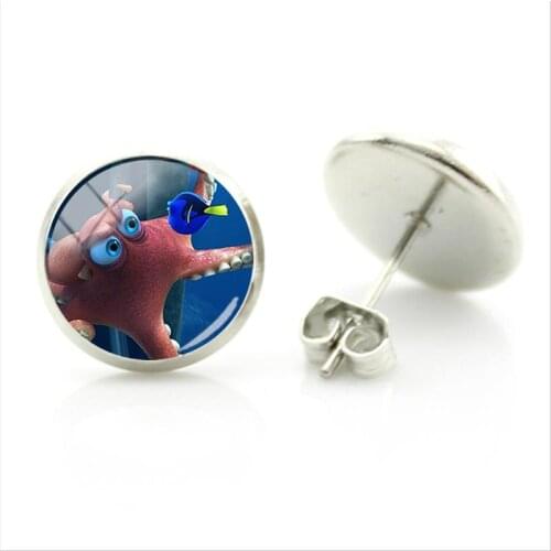 Disney Finding Nemo Earrings Funny Personality Style Style Trend Fashion Earrings Glass Cabochon Jewelry Earrings