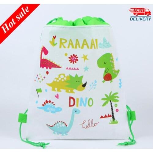 New Fashion Unicorn Dinosaur Girl Non-woven Bag Fabric Backpack Child Travel School Bag Decoration Gift Bag Drawstring Gift Bag