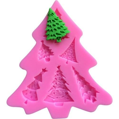 A number of Christmas tree shape sugar cake baking decorative mold iy clay soft pottery tools 17-80