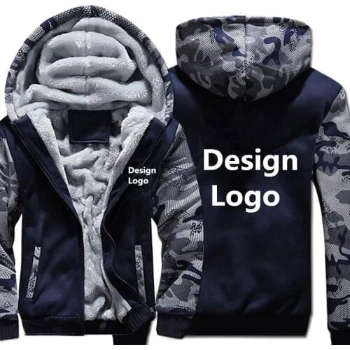 2018 New Mens Hoodies Free CustomizeLogo Design customer Pattern Men Jacsket Thicken Fleece Plus size
