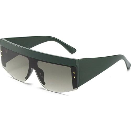 New Large Frame One Piece Sunglasses Women Luxury Brand Goggles Classic Gradient Lens Sun Glasses Men Wide Legs Shades Eyewear