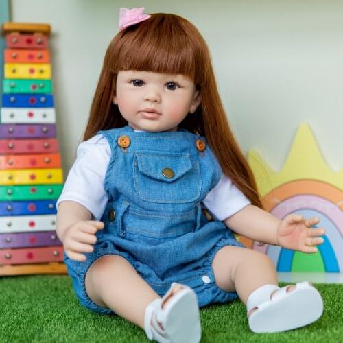 NPK 60cm big size reborn toddler princess Silicone vinyl adorable Lifelike Baby Bonecas girl bebe doll
