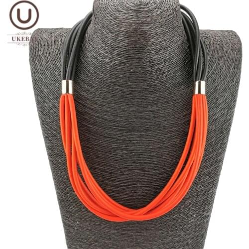 UKEBAY New Black And Red Rubber Choker Necklaces Designer Handmade Jewelry Gothic Clothes Accessories Gift Women Necklace Choker