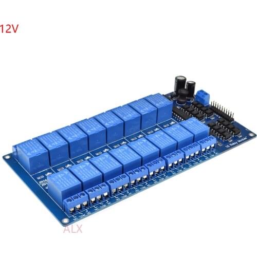 12V 16 channel relay module BOARD with optocoupler Output 16 way FOR ARDUINO 8051 avr pic