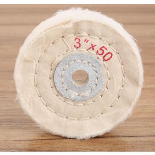 3'' 75mm White Cloth Polishing Buffing Wheel For Various Glazing Machine To Buffing Metals & Grinding Crystal 50 Floors Covers
