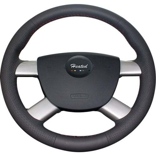 Genuine Leather Steering Wheel Cover for Ford Focus 2 2005-2011 Braid on steering wheel Tampa do volante do carro car styling