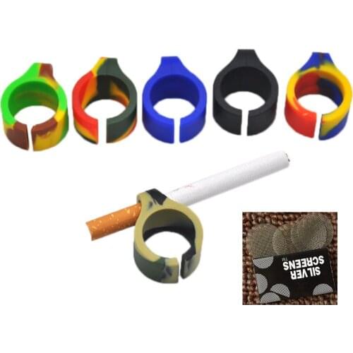 1Pcs New Design Silicone Ring Finger Hand Rack Cigarette Cigarillo Cutter Keychain Smoking Cigarette Accessories