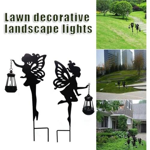 Solar Fairy Garden Light Metal Elf Silhouette Stake Ip44 Led Lamp Ground Plug Outdoor Decor For Lawn Décoration De Jardin