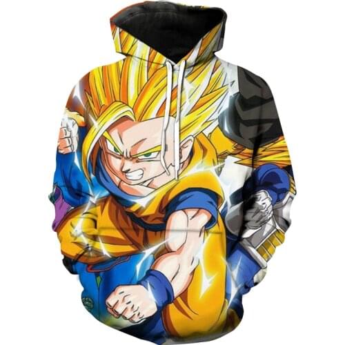 Goku personalized cartoon anime hoodie sweatshirt printed 3d long sleeve pullovers hoodies men aesthetic oversized hoodie