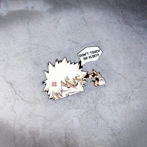 Japanese Anime Cartoon Hero Do Not Touch Angry Car Styling Sticker Auto Oil Tank Window Body Vinyl Computer Case Decals