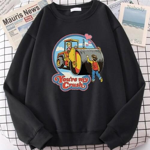 Fashion Satanism Grim Reaper Hoodies Men/women Vogue You're My Crush Sweatshirt Hip Hop Horror Psychedelic Pullovers Unise