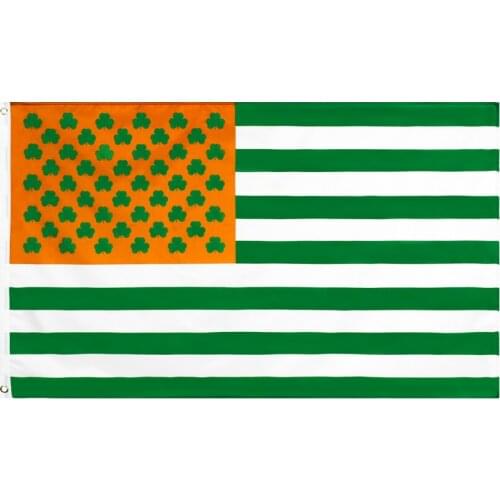 Yehoy hanging 90*150cm Ireland Saint Patrick Catholic Church American line shamrock Flag for Decoration