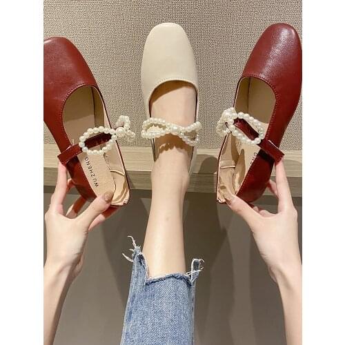 Retro Round Head All-Match Shallow Mouth Ladies Single Shoes Spring And Summer New Sweet Bow Temperament Flat Shoes